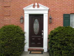 Dark cherry wooden door